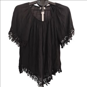 Linda Leal Chic Black Lace Women's Blouse